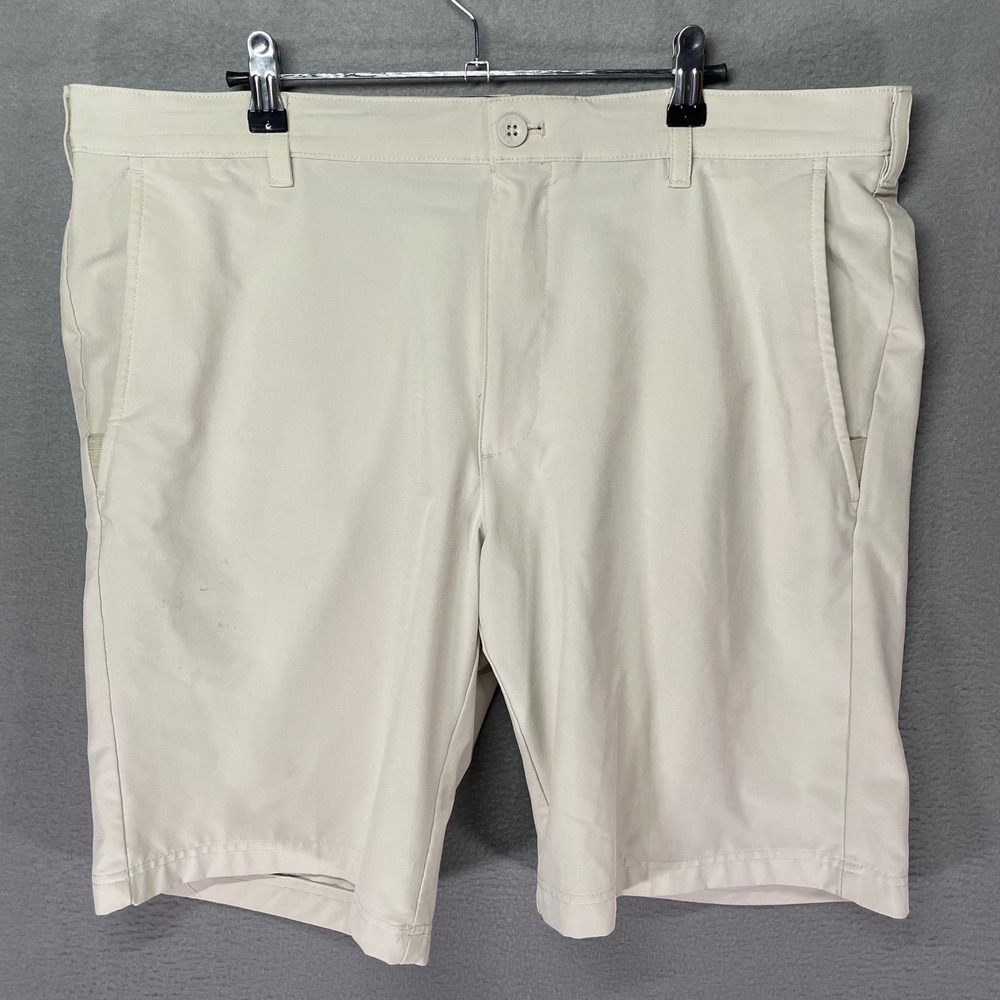 IZOD Golf Shorts‎ Mens 36 Beige Stretch Flat Front Performance 45SF213294